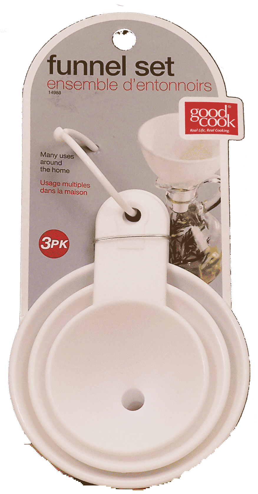 Good Cook  funnel set, 3 sizes on ring, plastic Full-Size Picture